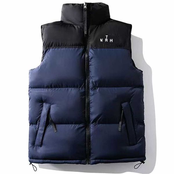 Westen NF Designerwesten Pufferweste Gilet Weste ärmellos Mantel Stehkragen Reißverschluss Buchstabenstickerei rot blau Daunenjacke HKD230918