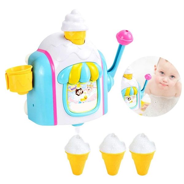 Nuovo creatore di gelati macchina per bolle giocattoli da bagno divertente cono di schiuma fabbrica vasca da bagno regalo giocattolo neonato giocattoli da bagno per bambini # 20 20121275n