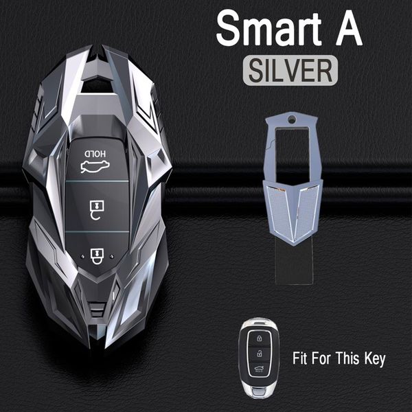 Autoschlüsselhülle aus Zinklegierung für Hyundai Santa Fe TM 2019 I30 2018 Solaris Azera Elantra Grandeur Accent Shell Accessories246w