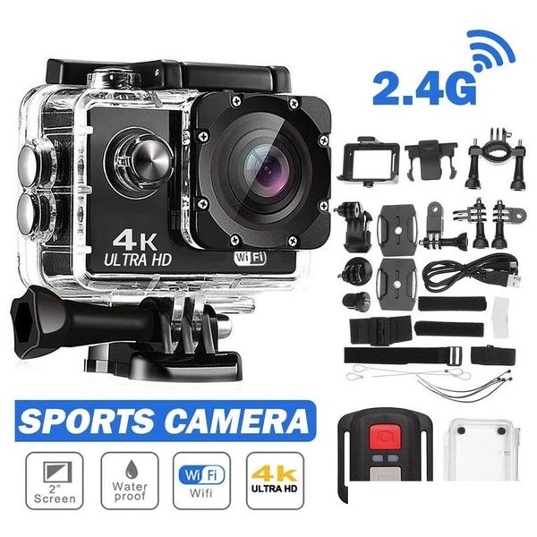 Dvr per auto Dvr per auto Dvr da 2,0 pollici Tra HD 4K Videocamera Action Camera con telecomando 30M Impermeabile Sport Wifi Extreme Casco Drop Deli Dhizf