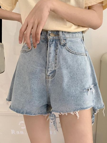 Frauen Shorts Sommer Frauen hohe Taille mit weitem Beinhoch ausgeräts