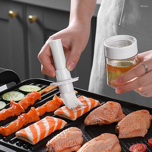 Werkzeuge Flüssigsilikon mit Ölflasche Backpinsel Werkzeug Tragbare Temperatur Küche Gebäck Grill Bürsten beständig