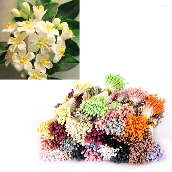 Flores decorativas 1800pcs flor artificial estame 1mm acessório de chapéu de pérola