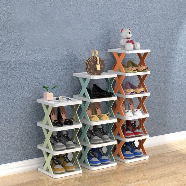 Suportes de armazenamento Racks Ossayi Multilayer Shoe Rack Organizador Armário Shoerack Plástico DIY Montagem Quarto Armários Shoeshelf 230918