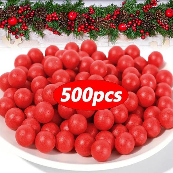 Dekorative Blumen 500/100 Stücke Weihnachtsdekoration Künstliche Beere Rote Kirsche Staubblatt Mini Gefälschte Beeren Blume Perlen Perlen Für DIY Weihnachten