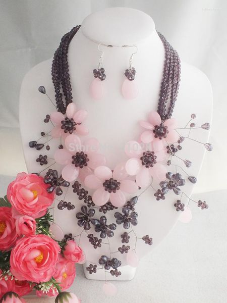 Halskette-Ohrringe-Set! Verkauf Afrikanische Hochzeit Perlen Naturstein Schmuck