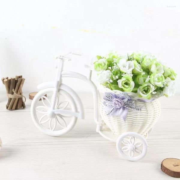 Dekorative Blumen, Mini-Fahrrad-Set, künstliche Blume, Rose, Großhandel, Pflanze, Heimdekoration, Blumenstrauß, Material, Hochzeit, Party