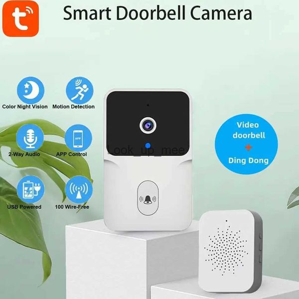 Campanelli Tuya Smart Video Campanello Telecamera HD wireless Rilevazione movimento PIR Allarme IR Campanello di sicurezza Campanello Wi-Fi Citofono per casa Appartamento HKD230918