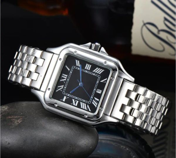 2023 yeni düzeyde marka erkekler saatler tank wsta 0051 kuvars saatler moda tasarımcı bilekleri erkekler lüks ticaret kare kol saatleri metal kayış kadın saatleri