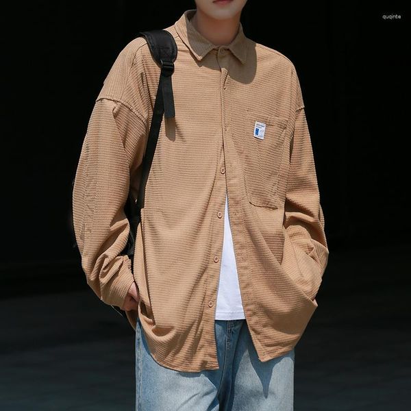 Camisas casuais masculinas 2023 veludo masculino manga longa primavera outono coreano topo moda vintage camisa solta roupas masculinas grandes mulheres