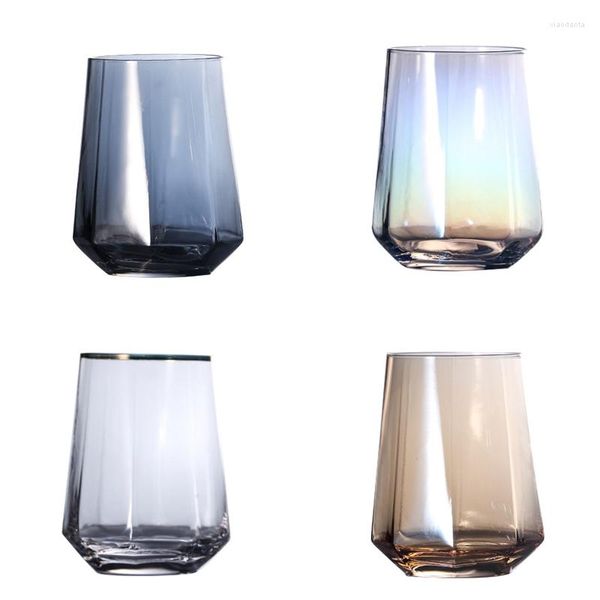 Bicchieri da vino Tazze in vetro trasparente senza stelo Tazza trasparente Tazza da caffè Materiale acqua per bere 4 colori tra cui scegliere