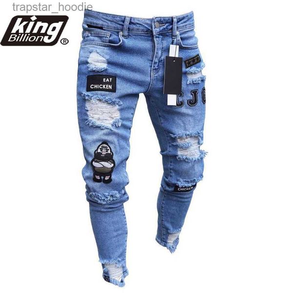 Erkekler Kb Kb Erkekler Kırık Delik İşlemeli Kalıcım Kot İnce Erkekler Pantolon Sıradan İnce İnce Pantolon Klasik Kovboylar Genç Adam Jogging Pants X0621 L230918