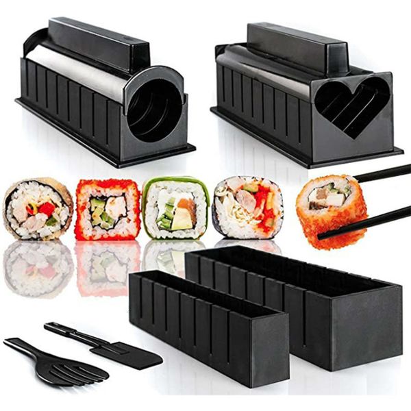 Sushi Tools 10 PcsSet DIY Fazendo Kit Roll Maker Molde de Arroz Cozinha Japonesa Cozinhando 230918