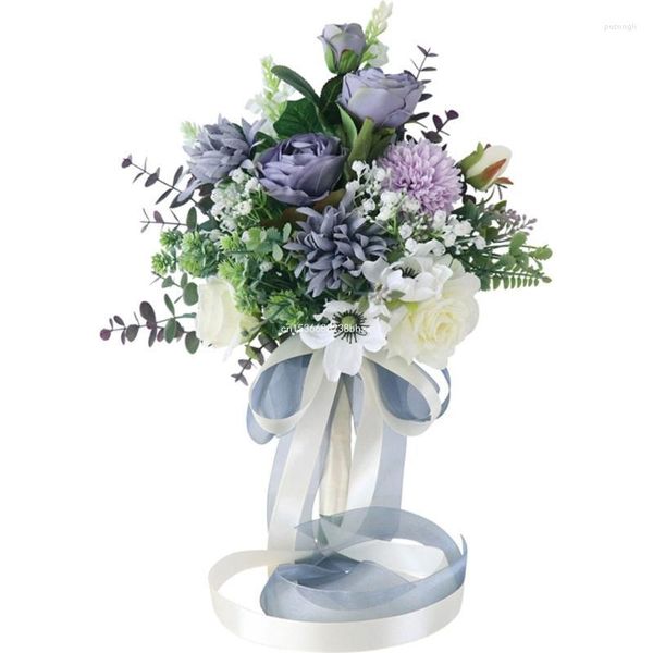 Fiori decorativi Sposa con fiori Bouquet da damigella d'onore Decorazione di nozze artificiale Dropship