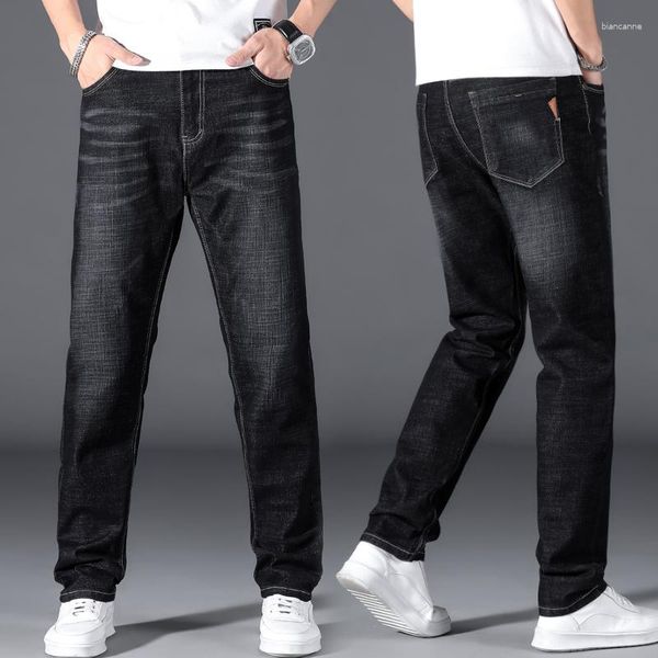 Herren-Jeans, modisch, klassisch, für Herren, schwarze Denim-Hosen, Herren-Trend, lässig, stilvoll, Slim-Fit, Stretch, Baggy, lockere männliche Hose