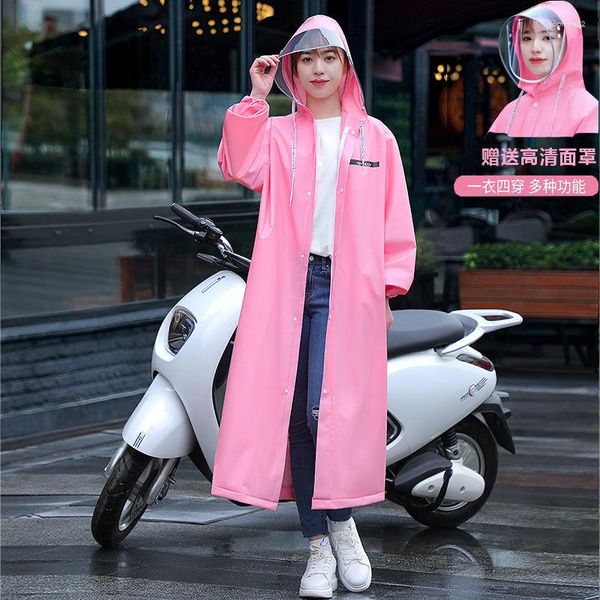 Raincoats moda capa de chuva longo corpo inteiro à prova de chuva único bonito casaco feminino bateria elétrica carro bicicleta adulto poncho split