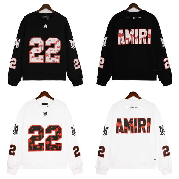 Tasarımcı Ami Erkekler Hoodie 2023 Sonbahar/Kış Yeni Ami Baskılı Uzun Kollu Kazak Spor Jersey Crew Boyun Gömlek Unisex Batch Yüksek Kaliteli Serin Erkekler Moda Siyah Hoodie