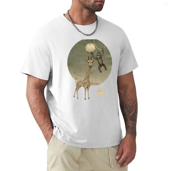 Polos masculinos macaco girafa camiseta tops meninos camisetas masculinas altas