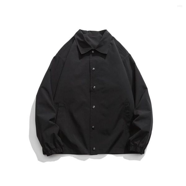 Giubbotti da uomo-Gioventù Pulsante Harajuku Moda coreana Bomber Cappotti 2023 Solido in nero Streetwear Giacca a vento