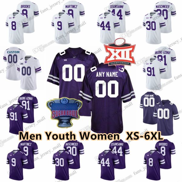 Maglia da calcio NCAA Custom XS-6XL Kansas State Wildcats 22 Deuce Vaughn 27 Jordy Nelson 4 Malik Knowles 18 Will Howard 2 Savage 9 Martinez 91 Felix Anudike-Uzomah