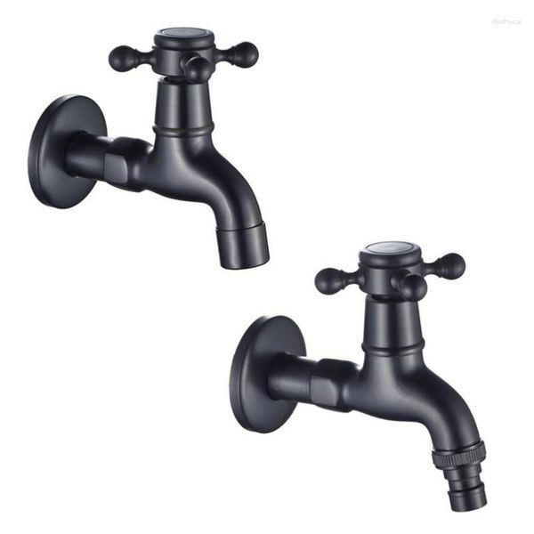 Torneiras de cozinha G1 / 2 Preto Vintage Escovado Outdoor Wall Mount Torneira Mop Pool Bibcock Torneira Única Pia Fria Torneiras de Água Waching Machine