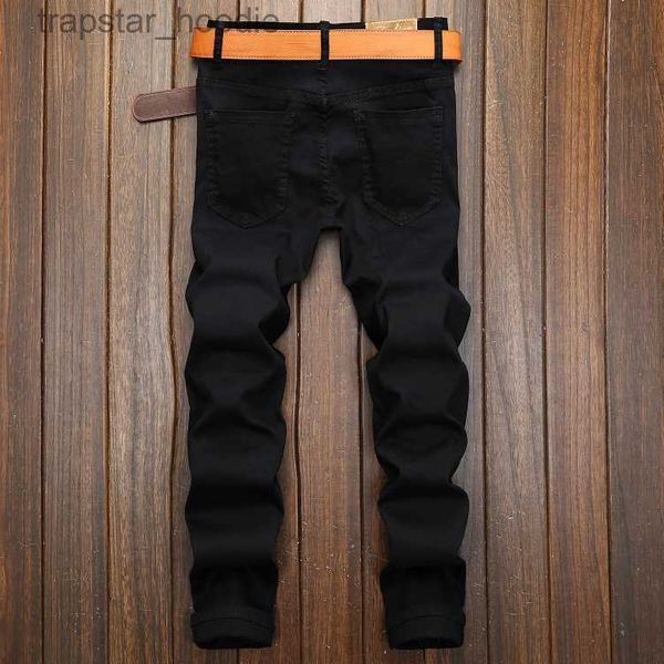 Jean homme jean noir Zip décoratif pantalons décontractés homme élastique mince droit discothèque tendance hommes 2020 L2309119