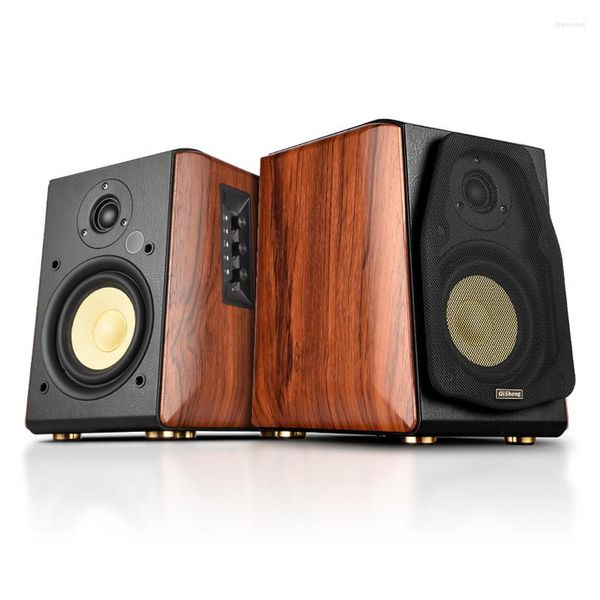 Kombinationslautsprecher Desktop-Zwei-Wege-Bluetooth-Lautsprecher Power HiFi Audio Holz Aktives Bücherregal Surround Heimkino High Fidelity