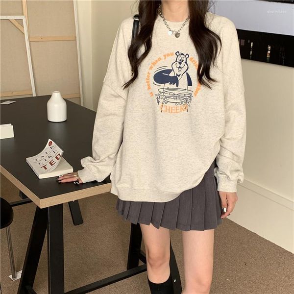 Frauen Hoodies Herbst Cartoon Drucken Lose Sweatershirt Oversize Pullover Tops Frau Mädchen Kleidung Casual