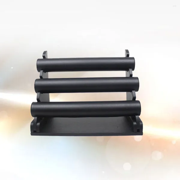 Bolsas de jóias 1 pc mostrando suporte pulseira display suporte pulseira rack relógio prateleira de armazenamento preto