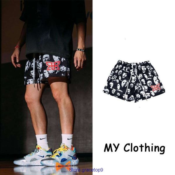 Shorts masculinos verão novo personagem de filme americano marca de moda chuva casual respirável europeu e estilo outwear esportes calças de basquete 0tl9