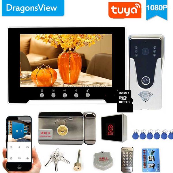 Дверные звонки Dragonsview Tuya Беспроводной видеодомофон Домофон с электронным замком Видеодверной звонок WIFI Система безопасности умного дома HKD230918