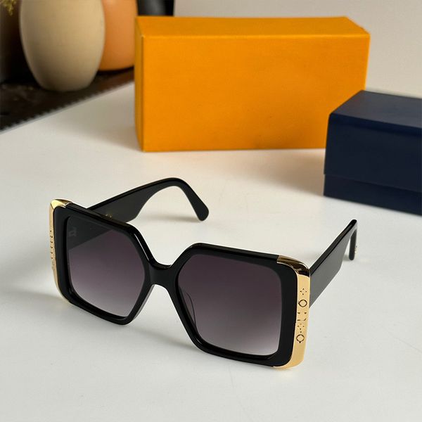 Sonnenbrille Luxus Big Square Frauen Markendesigner Retro Klare Sonnenbrille für Frauen Übergroße schwarze Farbtöne UV400 Der gleiche Stil wie ein Modestar Z1539E