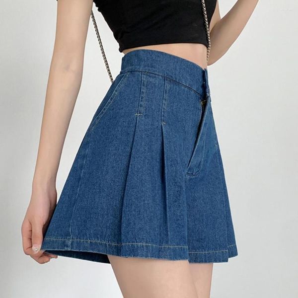 Damenhose Enge Taille Stilvolle blaue Denim-Shorts Frau Sommer Lässige Streetwear Freundlich zum Tragen auf der Haut