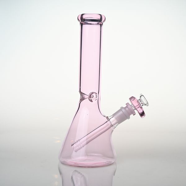 Novo design h25cm cachimbo de vidro rosa para fumar, tubo de água de 10 polegadas, cachimbo de vidro rosa