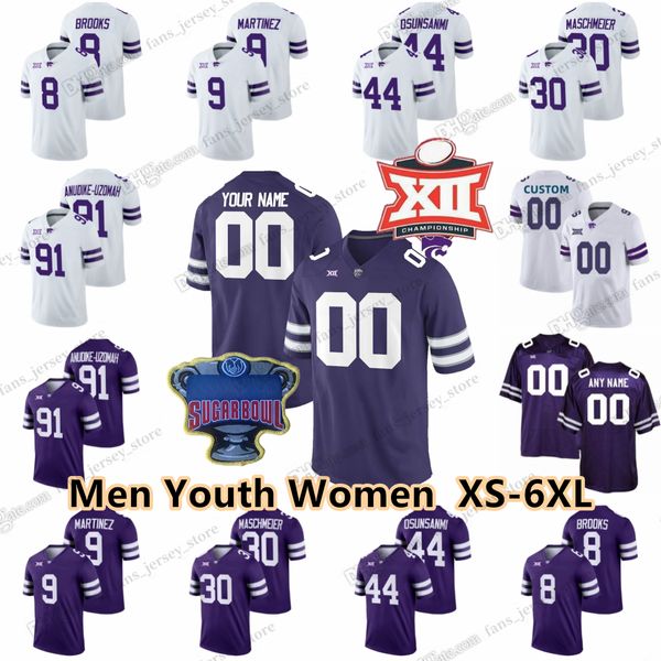 Maglie da calcio personalizzate XS-6XL Kansas State Wildcats 22 Deuce Vaughn 27 Jordy Nelson 4 Malik Knowles 25 Terrance Richards 44 Tobi Osunsanmi 9 Adrian Martinez