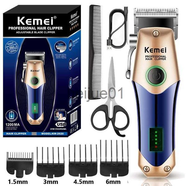 Barbeadores elétricos KM-2620 Máquina de cortar cabelo profissional longa vida automática moagem cabeça de óleo usb carregamento rápido cabeleireiro elétrico clipper x0918