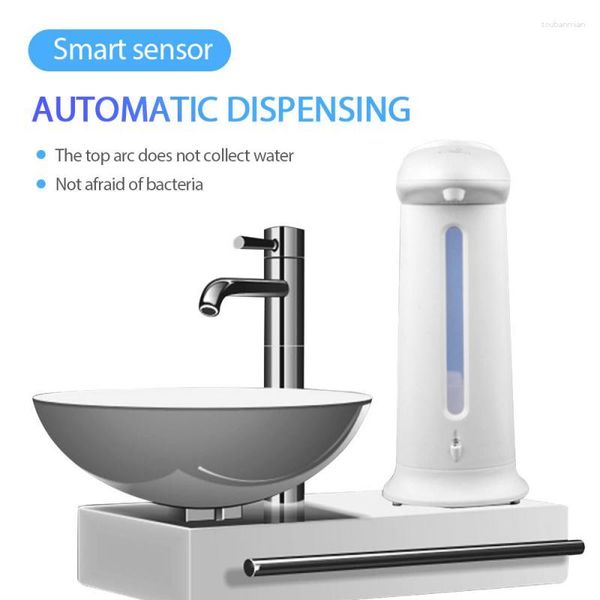 Dispensador de sabão líquido inteligente, desinfetante para lavar as mãos, indução automática, sem contato, 330ml, para casa, bateria embutida, abs