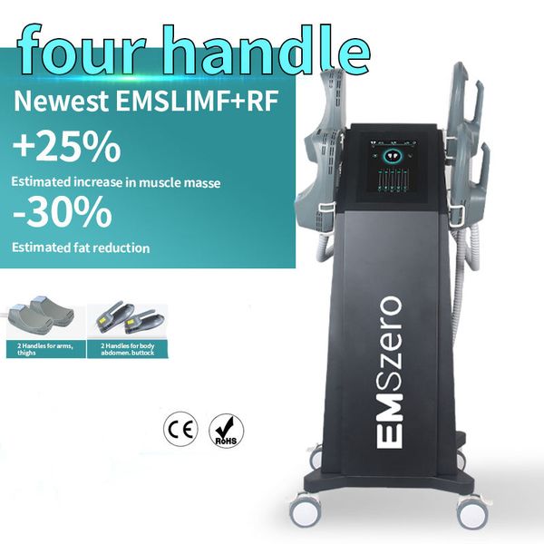 2024 Eletroestimulação Corpo Contorno Ganho Muscular Excrescência Equipamento de Remoção de Gordura EMS RF 2 em 1 Máquina de Massagem Firmadora de Nádegas para Aperto de Pele