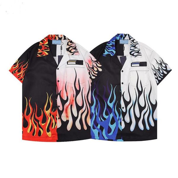 22 camisas de designer de luxo moda masculina tigre bowling camisa havaí floral camisas casuais masculino fino ajuste manga curta vestido shirt286m