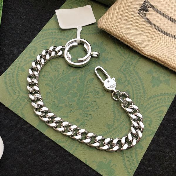 Silbernes Designer-Kettenarmband für Männer und Frauen, ineinandergreifende Buchstaben-Gliederketten-Armbänder, Totenkopf-Luxusschmuck für Männer, Hochzeitsfeier-Armbänder für Frauen