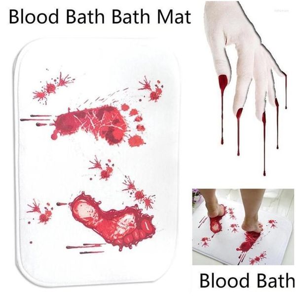 Tapetes de banho Halloween Decoração Horror Casa Sangue Bathmat Pé Pad Assustar Pegada Sangrenta Tapete de Banheiro Home Party Gota Entrega OTVW7