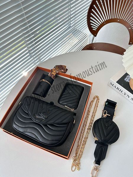 Beliebte klassische Box-Tasche, Drei-in-Eins-Umschlagtasche, Lippenstift-Tasche, Geldbörse, hochwertige Designer-Kettentasche, luxuriöse Mode-Schulter-Umhängetasche, Handtasche