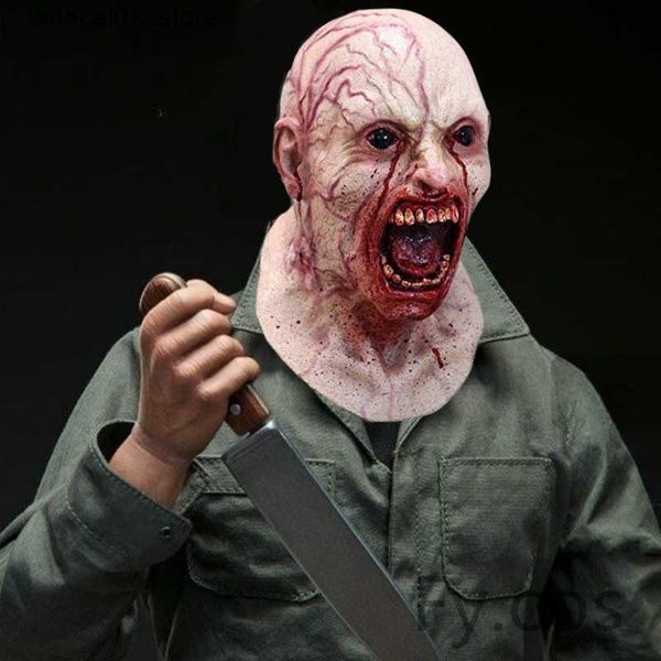 Articoli per feste per eventi Altro Costume di Halloween Cosplay Spaventoso Maschera a pieno facciale con teschio Film horror Zombie Alieno Copricapo in lattice infetto Q281