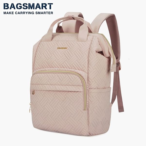 Sacos escolares Bagsmart mochila de viagem 14 15 6inch laptop mochilas impermeáveis ​​para mulheres bonito faculdade schoolbag feminino 230918