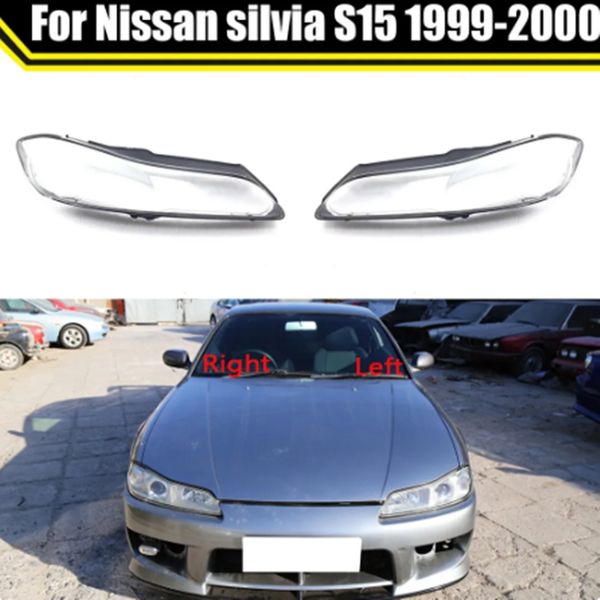 Передняя автомобильная фара, автомобильный светильник, прозрачный абажур, корпус лампы, линза фар, стеклянная крышка для Nissan Silvia S15 1999-2000