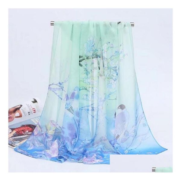 38 дизайнов, новый женский шарф, модный весенне-осенний женский шифоновый шелковый квадратный пляжное полотенце с принтом из полиэстера, сто цветов, Drop Deliv Dhnhc