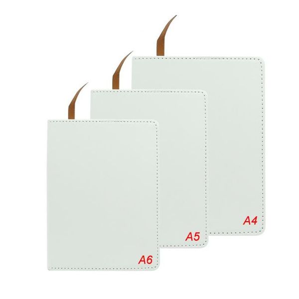 Blocos de notas Atacado A6 Sublimação Journals com fita dupla face transferência térmica Notebook DIY Branco Blanks Faux Leather Journal Drop DHM3N