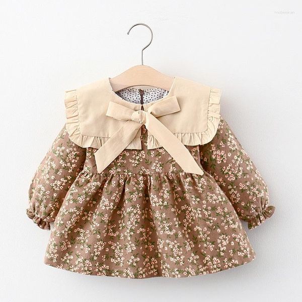 Mädchen Kleider Geborenes Baby Mädchen Kleid Blumen Langarm Für Kleidung 1 Jahr Geburtstag Prinzessin Kleinkind Kleidung