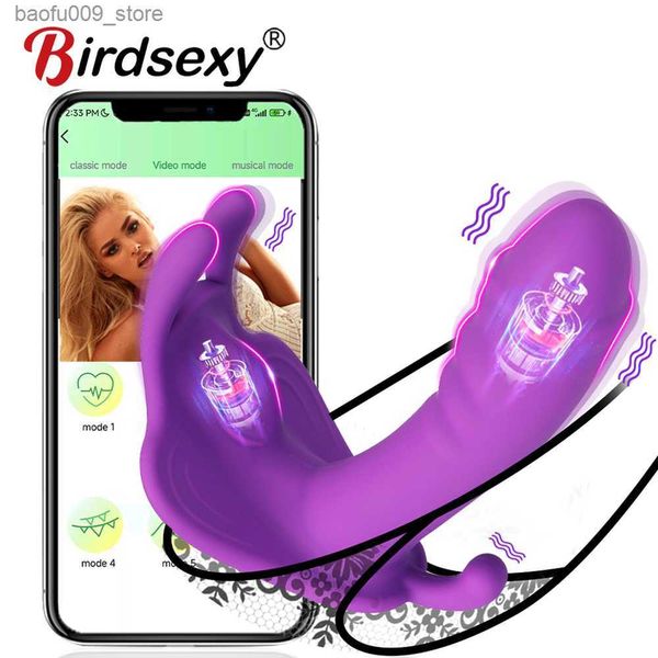 Andere Gesundheitsschönheitsartikel Damendildo Schmetterlingsvibratoren für Frauen APP-Fernbedienung Bluetooth und weiblicher Dildovibrator für Frauenpaare Q230919