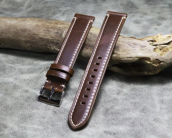 Uhrenarmbänder 20 22 mm Hochwertiges handgefertigtes echtes Leder Verlängertes Armband Rindsleder Großer Herrengürtel High-End-Langkette XL